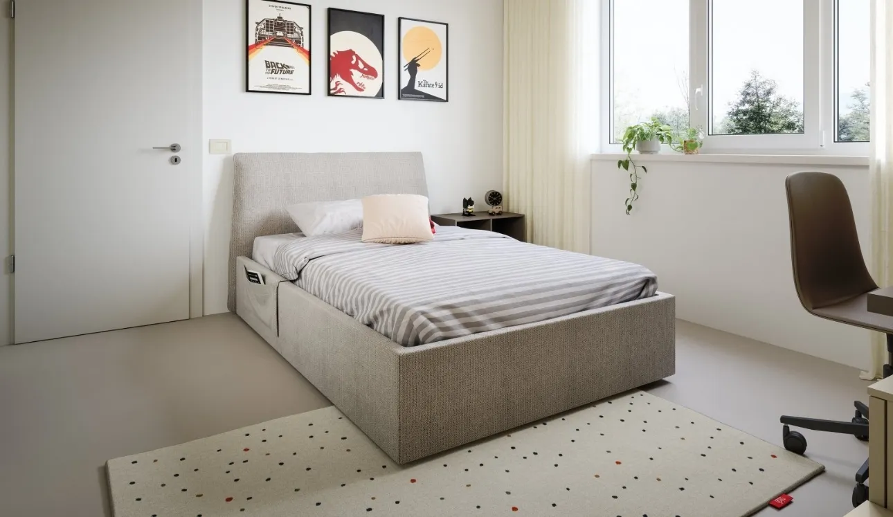 Letto singolo Flare con box contenitore di Nidi