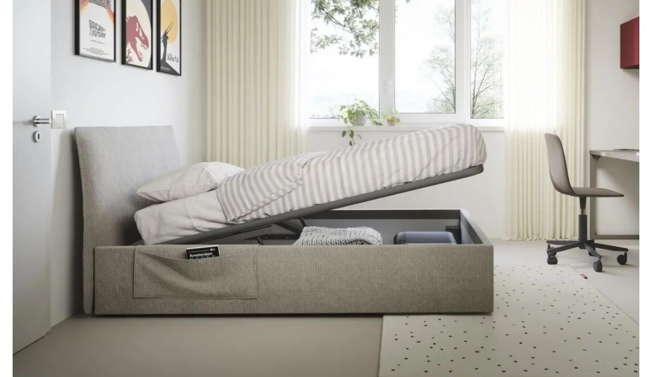 Letto singolo Flare con box contenitore di Nidi