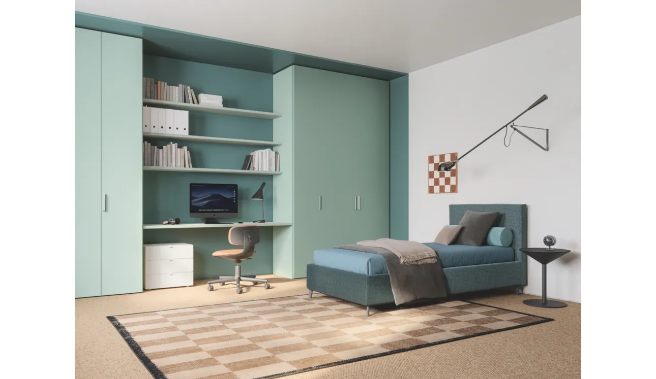 Letto Singolo in tessuto con box contenitore Max di Twils