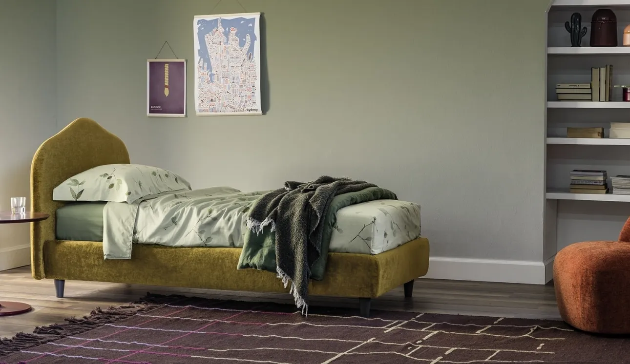 Letto singolo in tessuto Medea di Twils