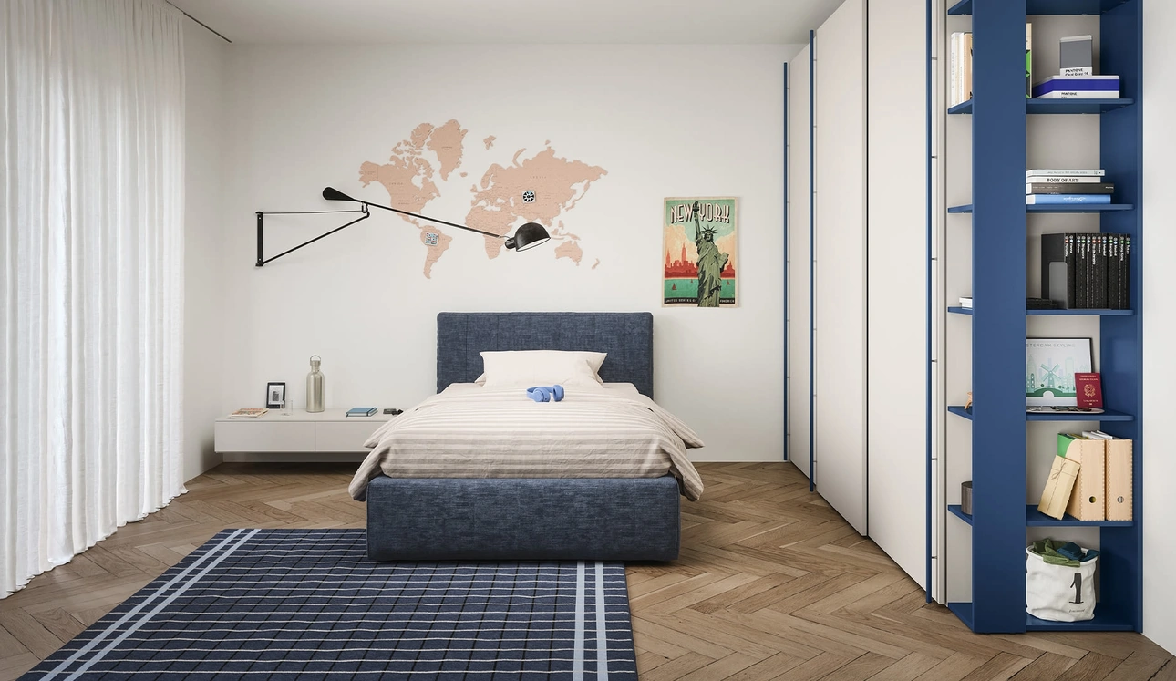 Letto singolo Swell con contenitore di Nidi