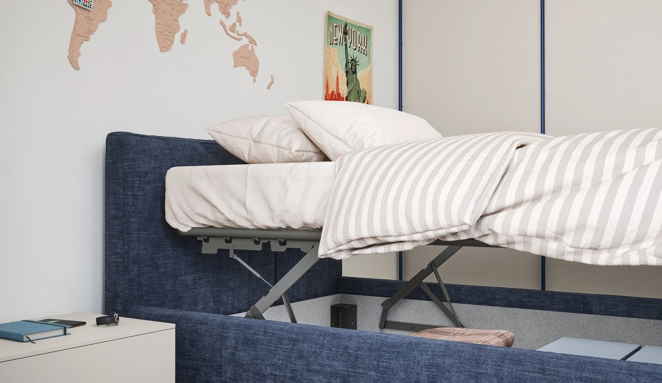 Letto singolo Swell con contenitore di Nidi