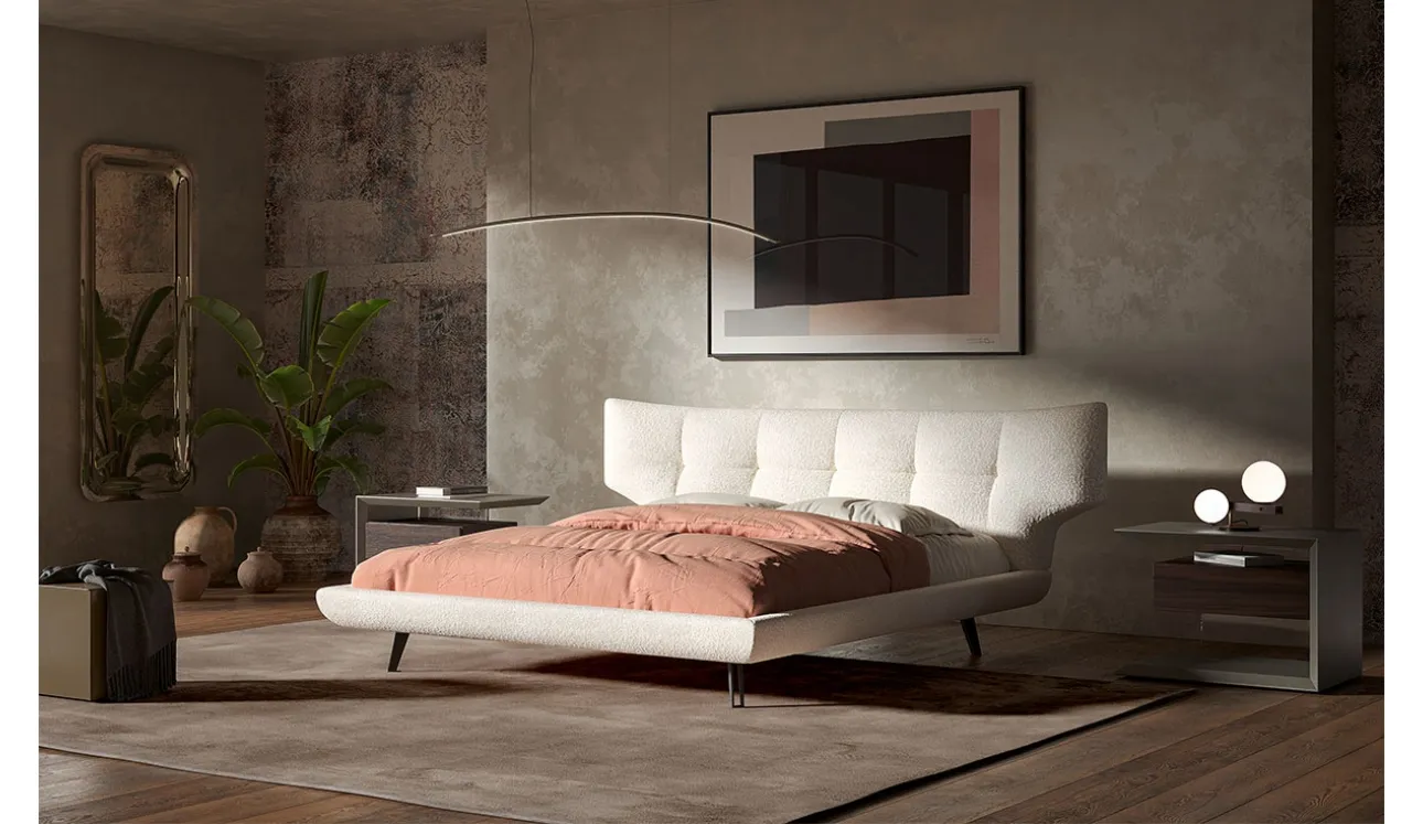 Letto in tessuto imbottito Thomas di Cattelan Italia