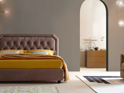 Letto con testiera trapuntata Camille Alto Capitonné di Twils