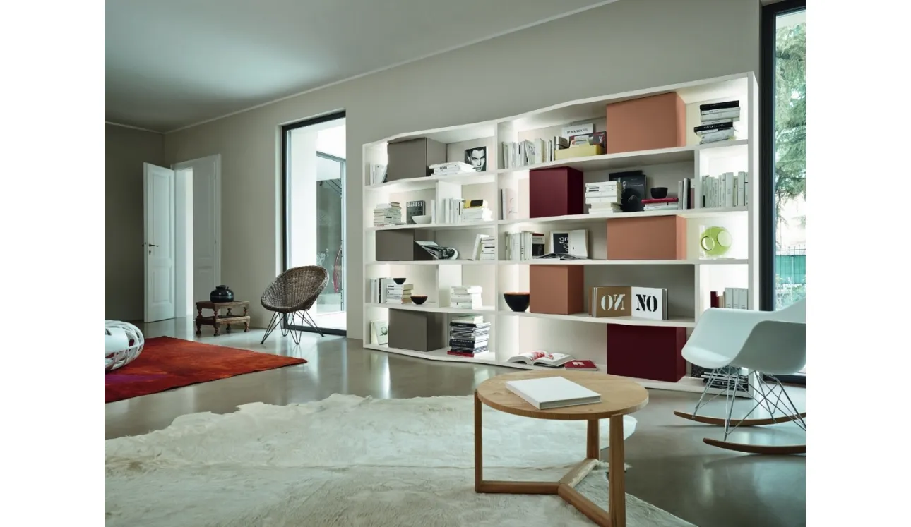 Libreria Modo M6C87 in laccato opaco di Sangiacomo