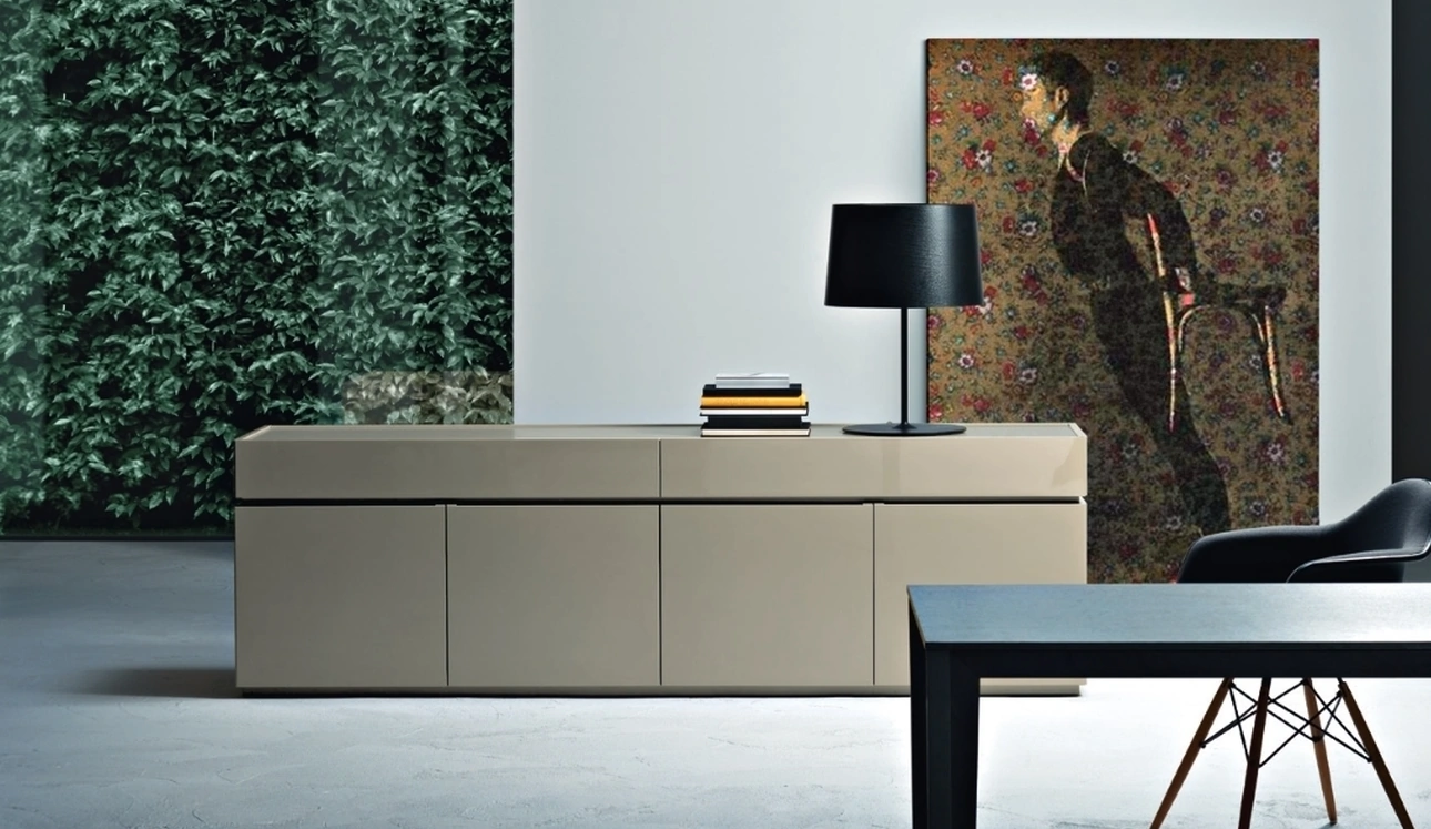 Madia Cidori 01 in laccato Juta lucido e opaco di Sangiacomo