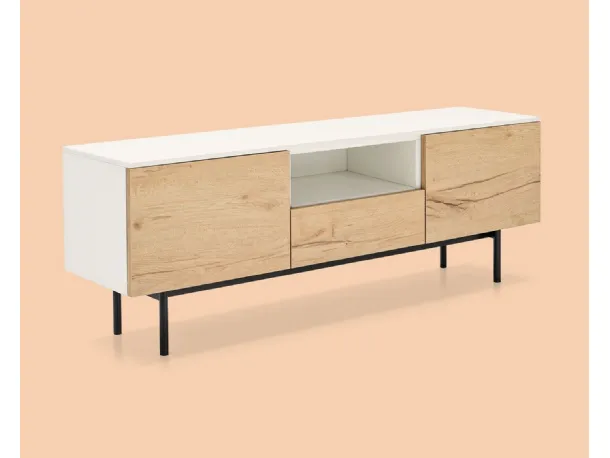 Madia Made CB6101 6 in nobilitato rovere naturale e nobilitato bianco di Connubia