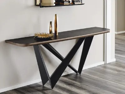 Consolle Westin Wood-C con top in legno e base in acciaio di Cattelan Italia