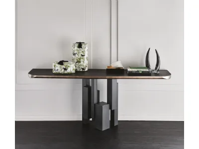 Consolle con piano in legno con bordo arrotondato Skyline Wood-C di Cattelan Italia