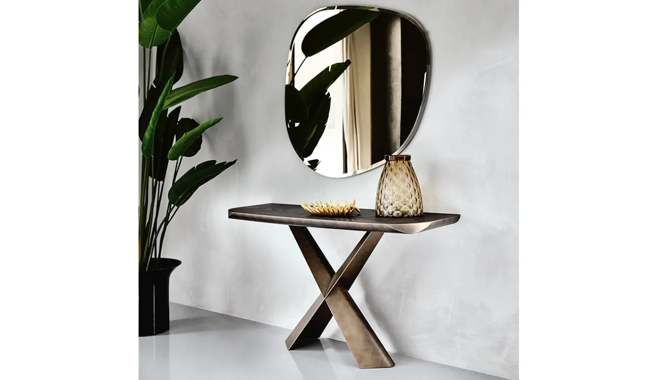 Consolle con piano in legno massello e acciaio Terminal Wood-C di Cattelan Italia
