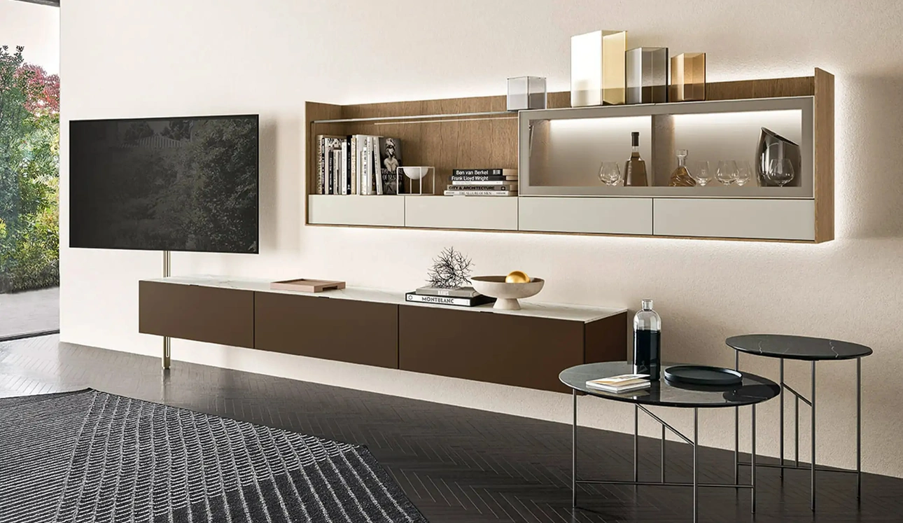 Mobile Porta Tv Tv Video in laccato di Sangiacomo