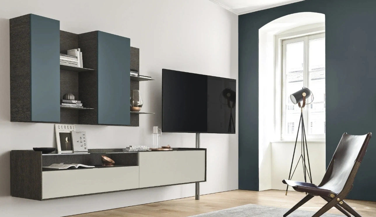 Parete Attrezzata sospesa Cabaret Glass 02 di Sangiacomo