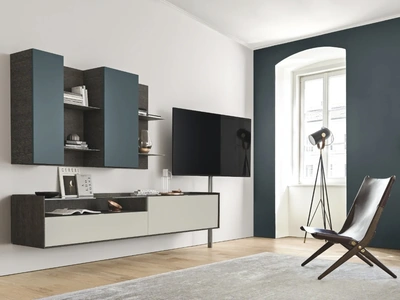 Parete Attrezzata sospesa Cabaret Glass 02 di Sangiacomo