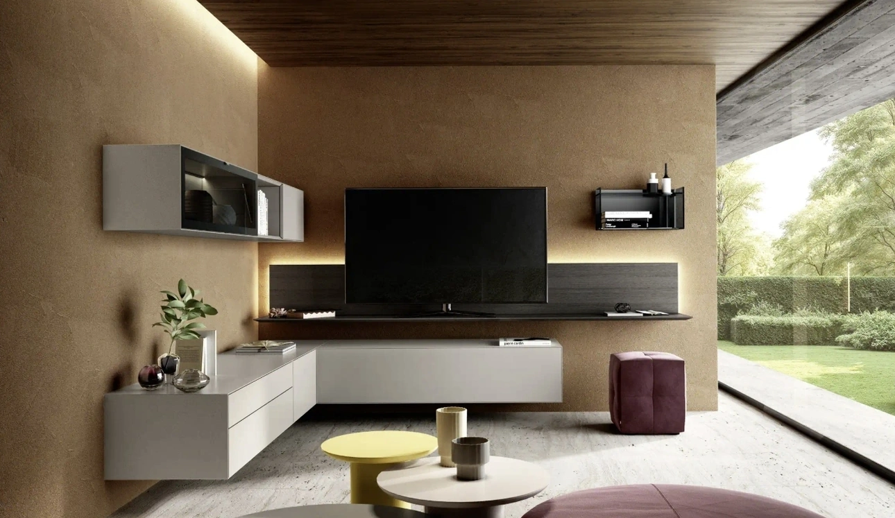 Parete Attrezzata angolare Domino 05 di Sangiacomo