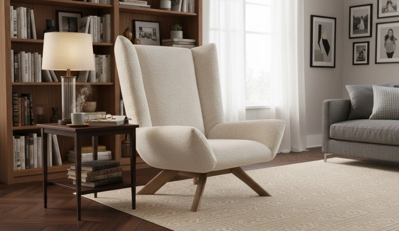 Poltrona Dalia in tessuto imbottito di Calligaris