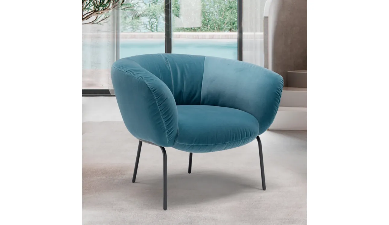Poltroncina in velluto Jill di Franco Ferri