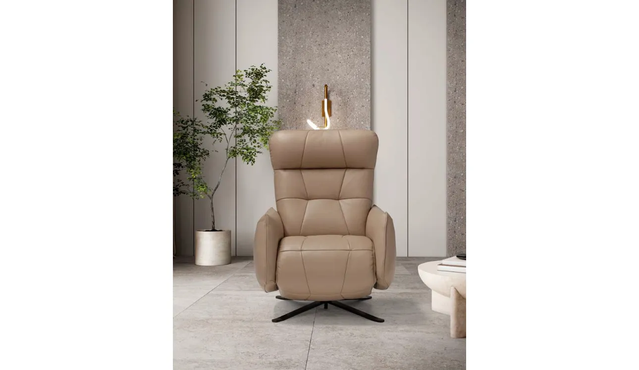 Poltrona Relax in pelle Bigeco di Franco Ferri