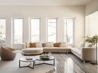 Divano con penisola tonda Aura di Nicoline