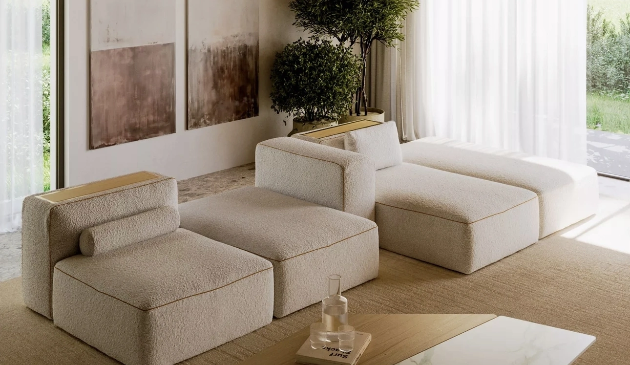 Divano componibile Blake in tessuto di Bontempi