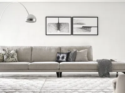 Divano accogliente rivestito in tessuto Queen di Calligaris