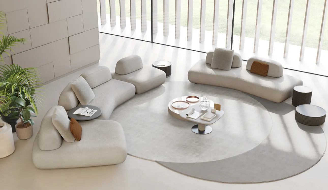 Divano con penisola Curve di Art Nova