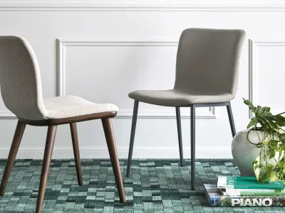 Sedia imbottita in tessuto o pelle Annie di Calligaris