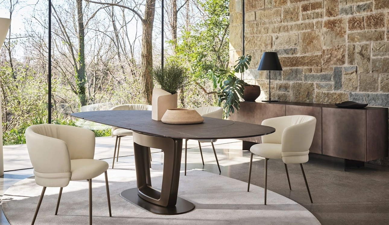 Sedia in pelle Vanilla di Calligaris