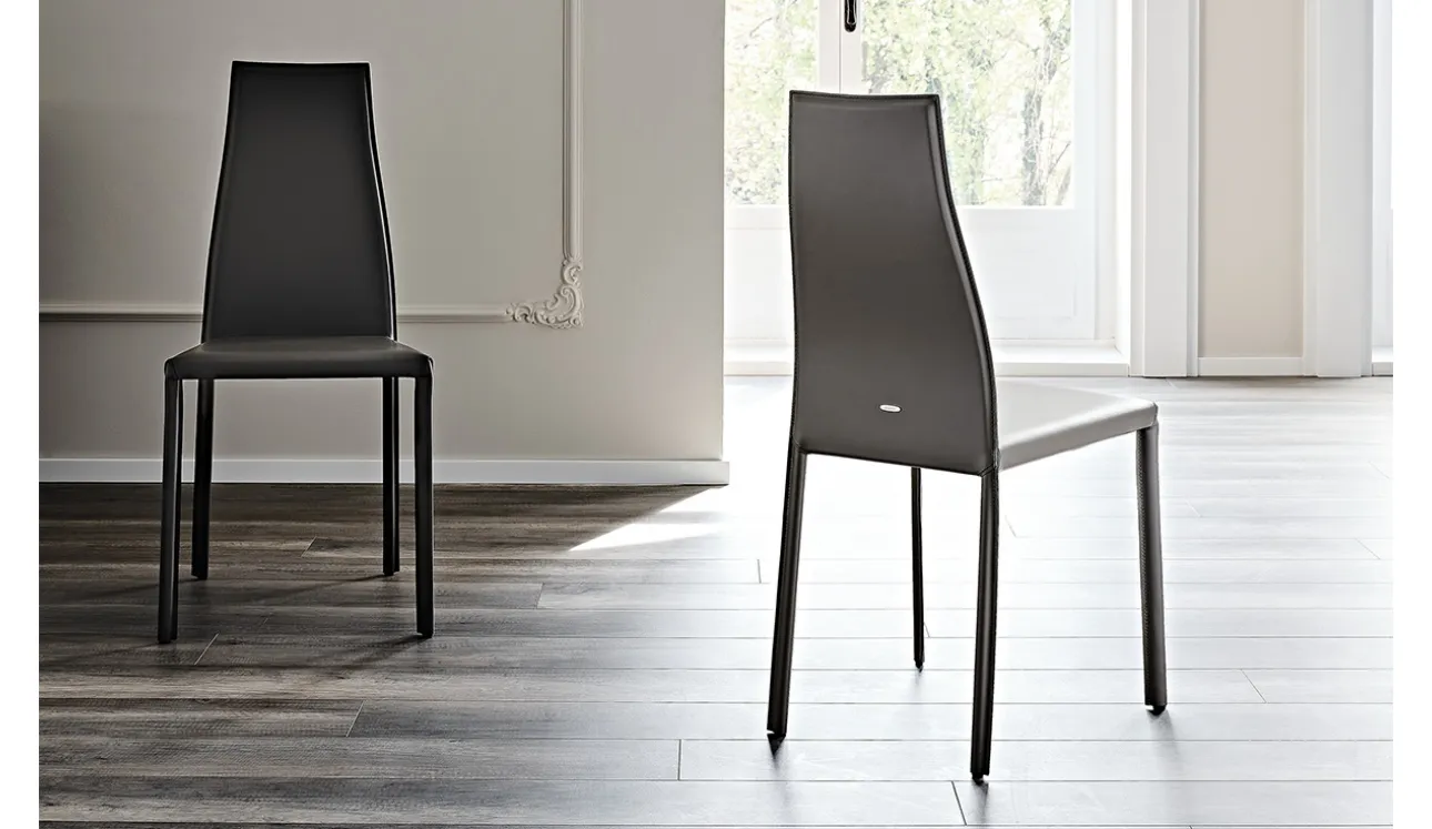 Sedia in cuoio Kaori di Cattelan Italia