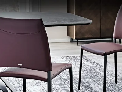Sedia in pelle imbottita Sally di Cattelan Italia