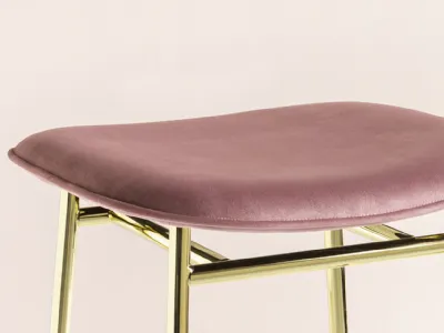 Sgabello in tessuto con struttura in ottone Fifties 02 di Calligaris