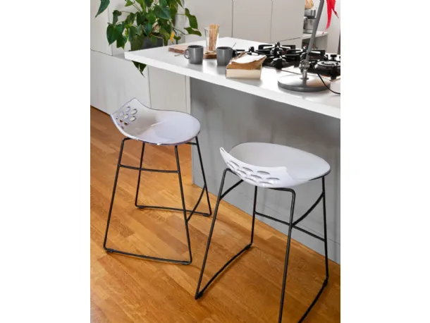 Sgabello in plastica con struttura in metallo Jam SG di Connubia