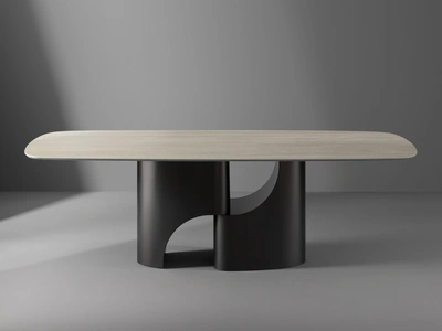 Tavolo Taijitu con top in ceramica di Bonaldo