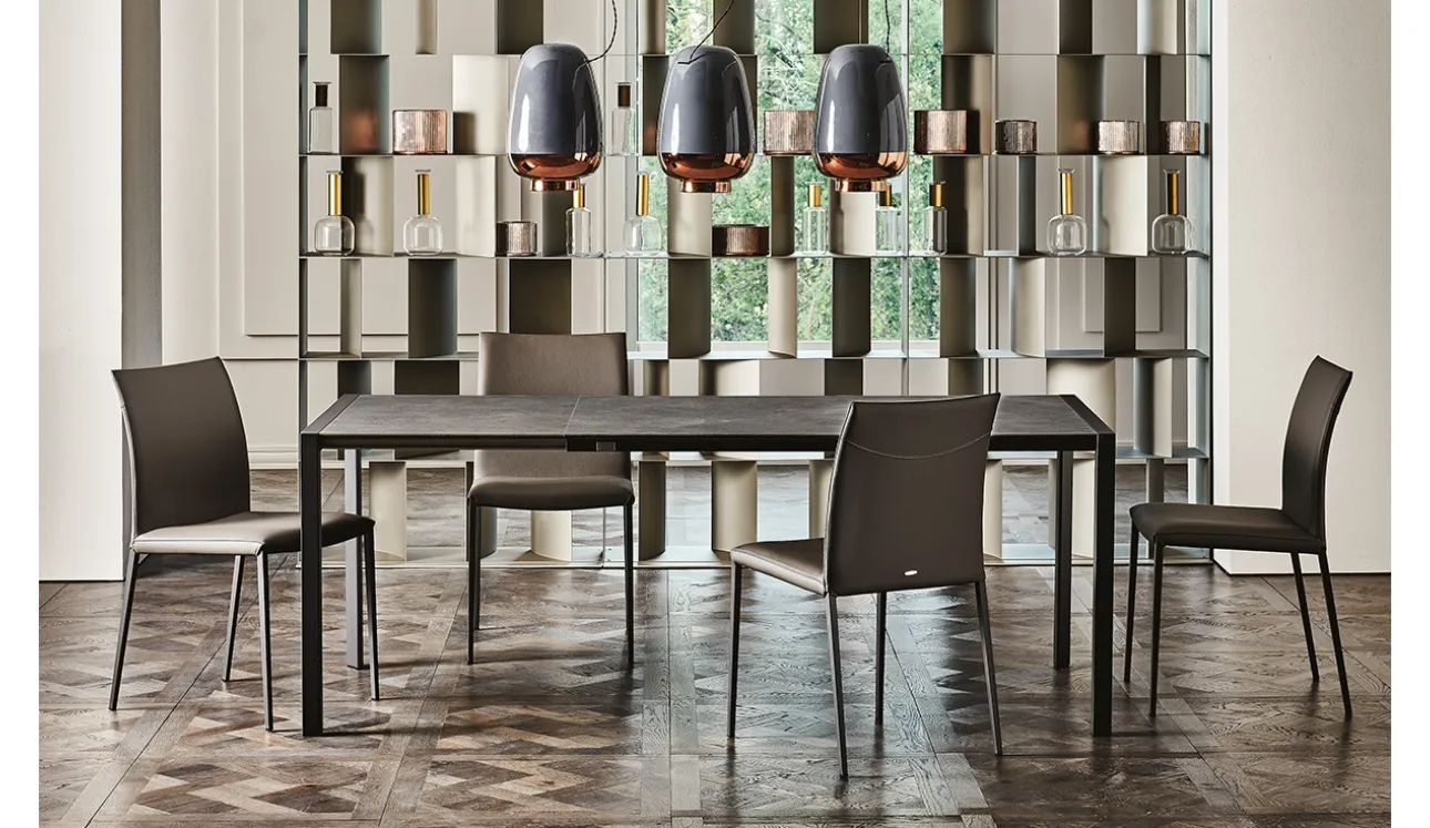 Tavolo allungabile con struttura in acciaio e piano in laminato Pedro Drive di Cattelan Italia