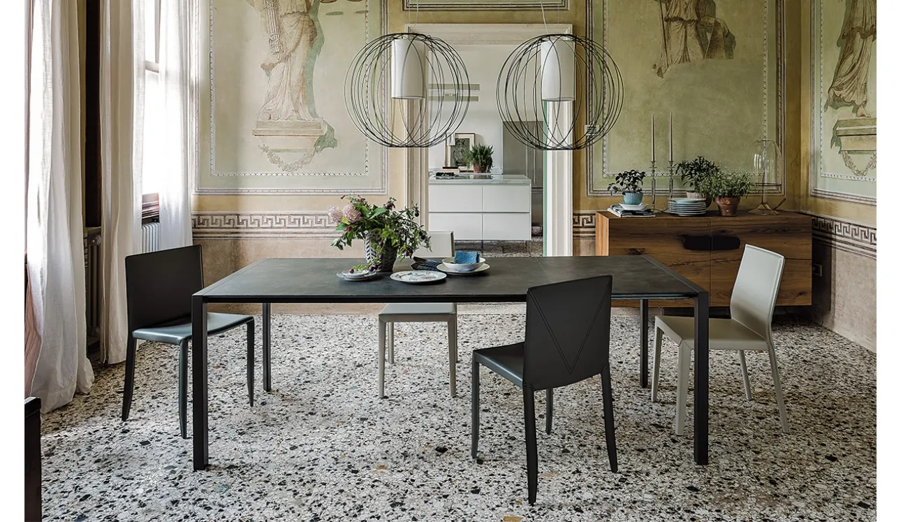Tavolo allungabile con struttura in acciaio e piano in laminato Pedro Drive di Cattelan Italia