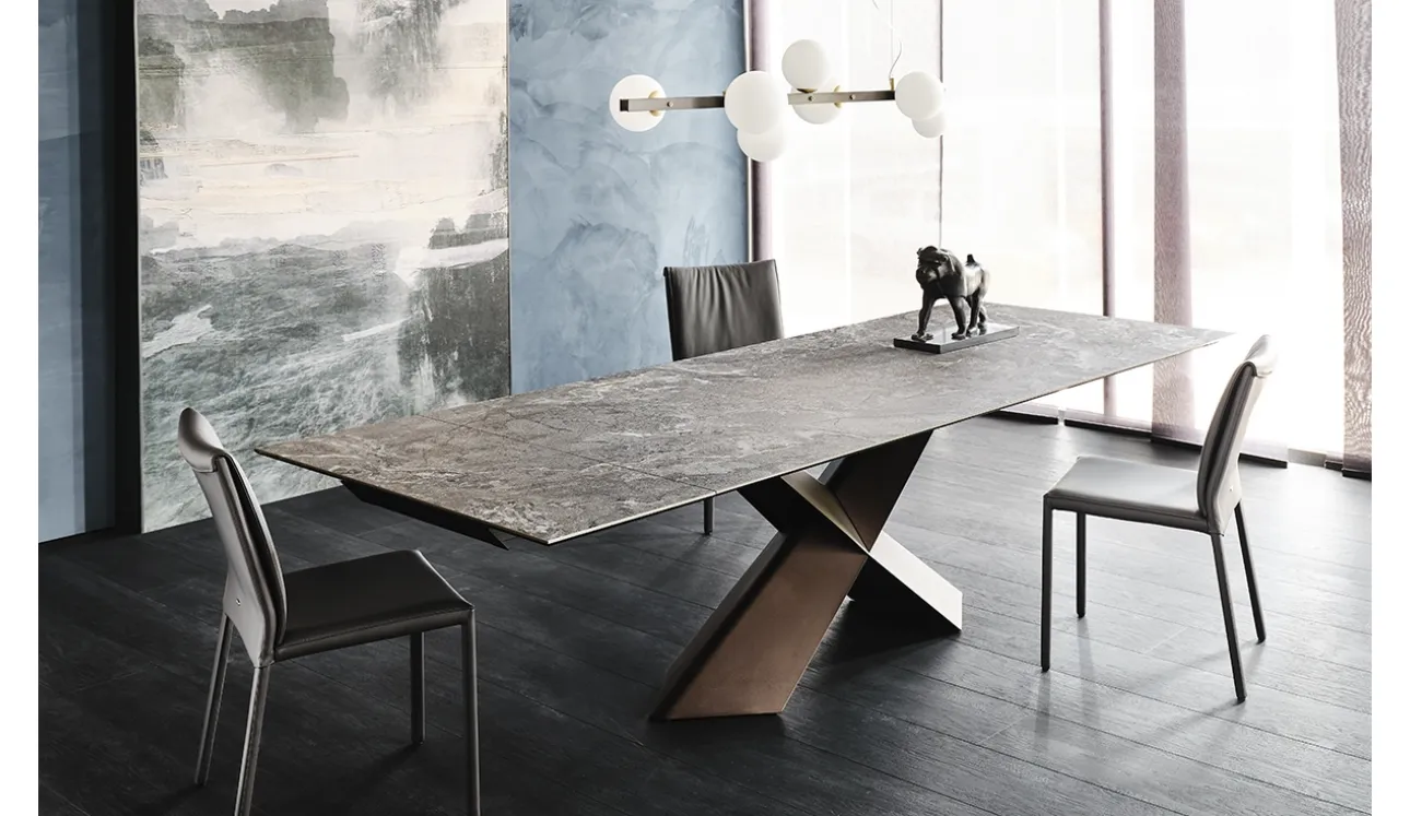 Tavolo allungabile con piano in ceramica Tyron Keramik Drive di Cattelan Italia