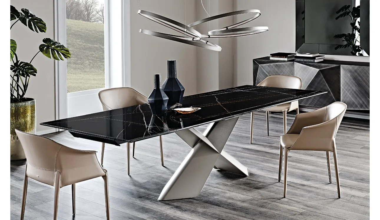 Tavolo allungabile con piano in ceramica Tyron Keramik Drive di Cattelan Italia