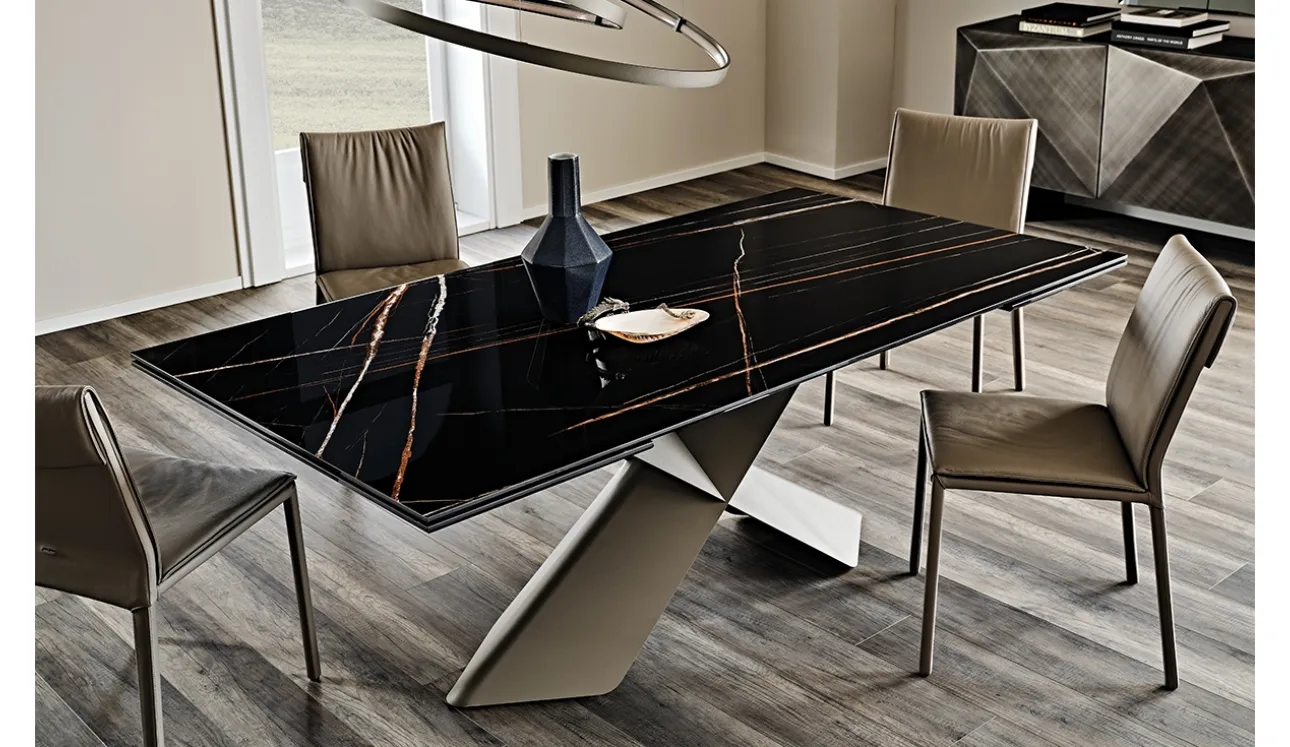 Tavolo allungabile con piano in ceramica Tyron Keramik Drive di Cattelan Italia