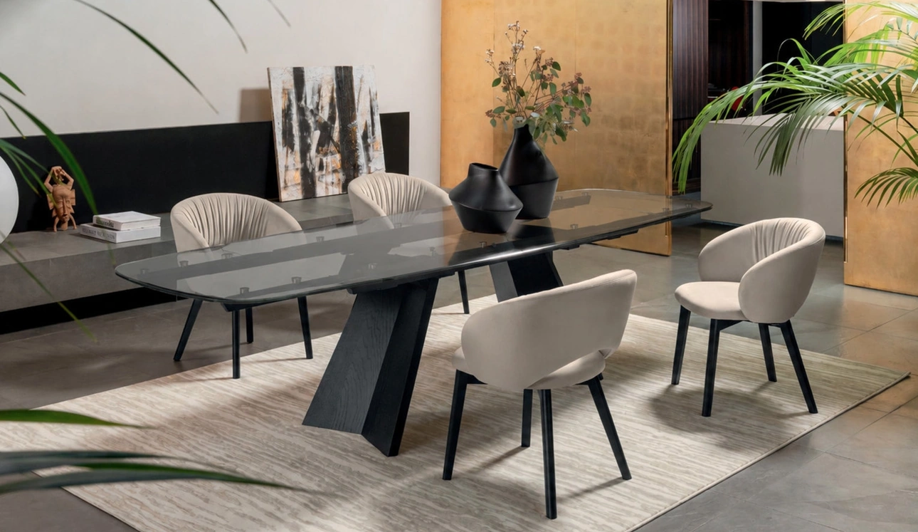 Tavolo allungabile Icaro in vetro di Calligaris