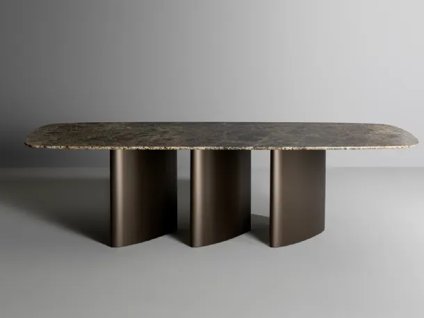 Tavolo Louver con top in marmo di Bonaldo