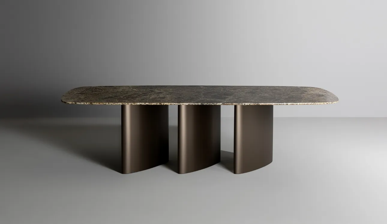 Tavolo Louver con top in marmo di Bonaldo