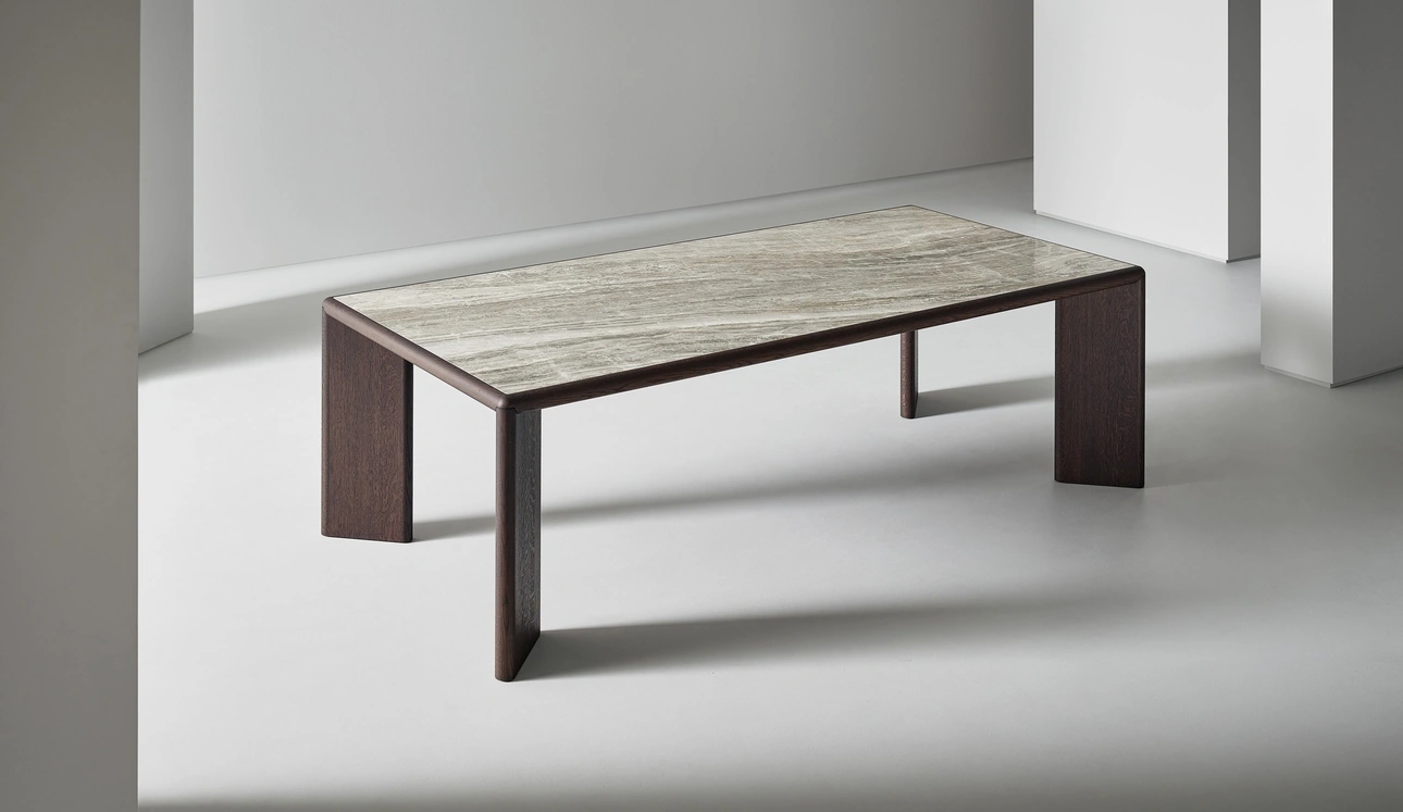 Tavolo Oshi in ceramica e legno di Bonaldo