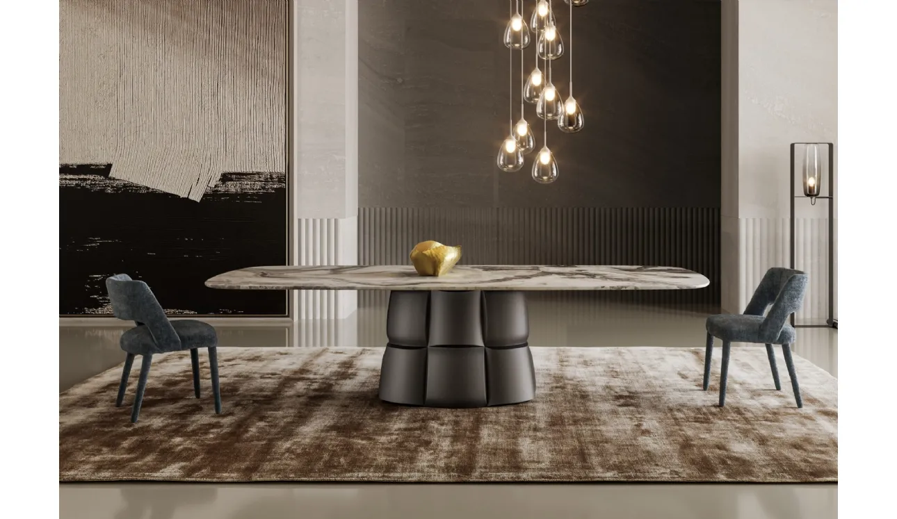 Tavolo Palazzo con top in marmo e base in poliuretano di Bonaldo
