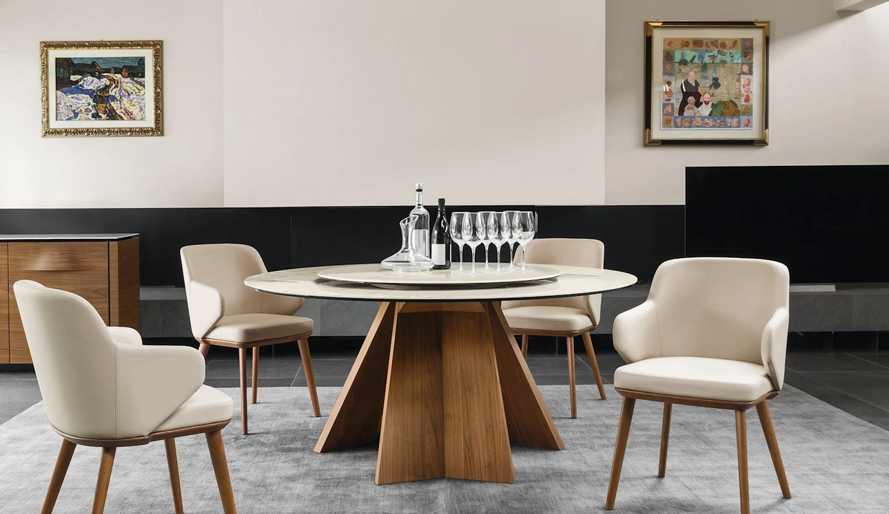 Tavolo rotondo Susan in ceramica di Calligaris