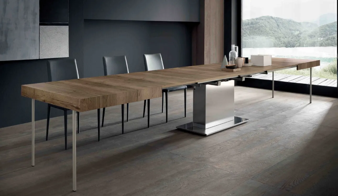 Tavolo allungabile Tower Maxi in nobilitato Rovere di Altacom