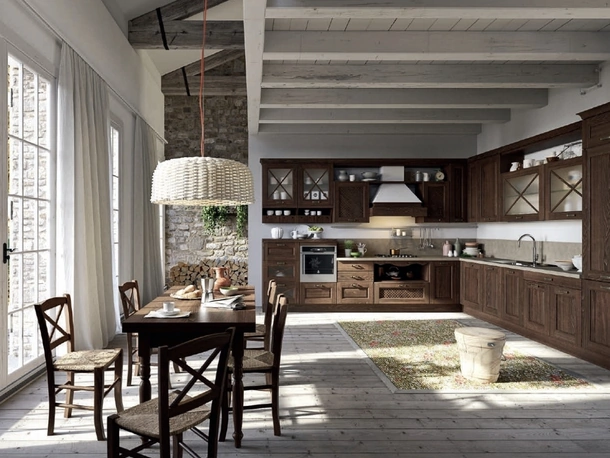 Cucina Classica Bellagio angolare in Frassino tinto Noce di Aran