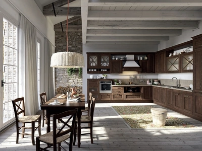 Cucina Classica Bellagio angolare in Frassino tinto Noce di Aran