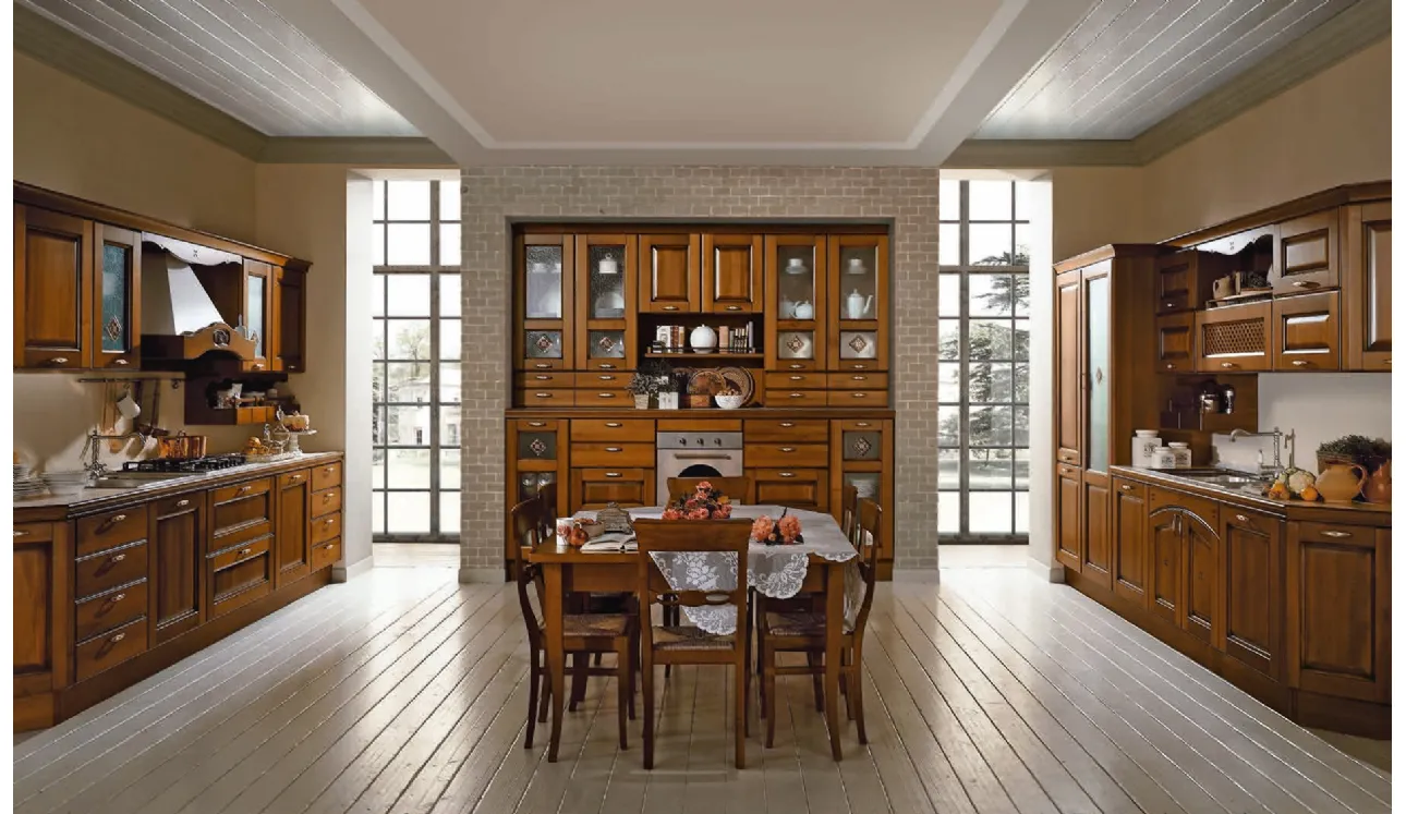 Cucina Classica Etrusca lineare in legno di Aran