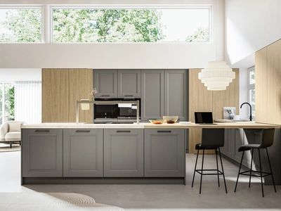 Cucina Classica in laccato a poro aperto con isola Gioiosa di Arredo3