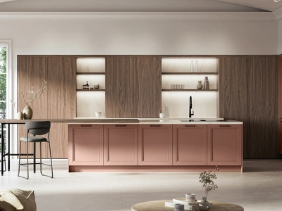 Cucina Classica in laccato a poro aperto con isola Opera di Arredo3