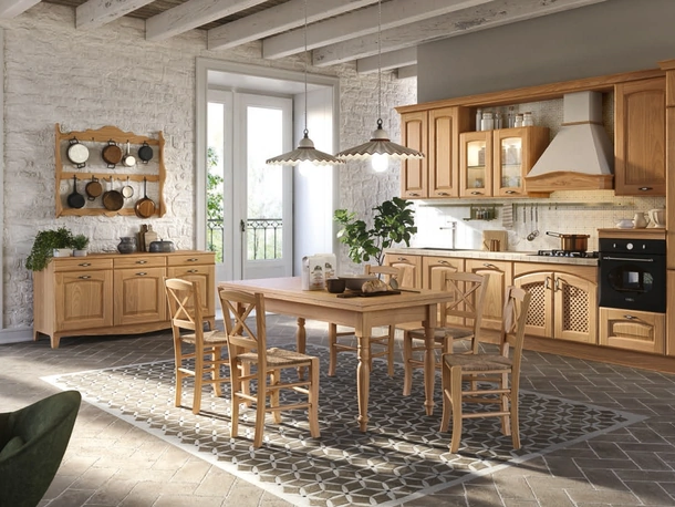 Cucina Classica lineare Trevi in Castagno naturale di Aran